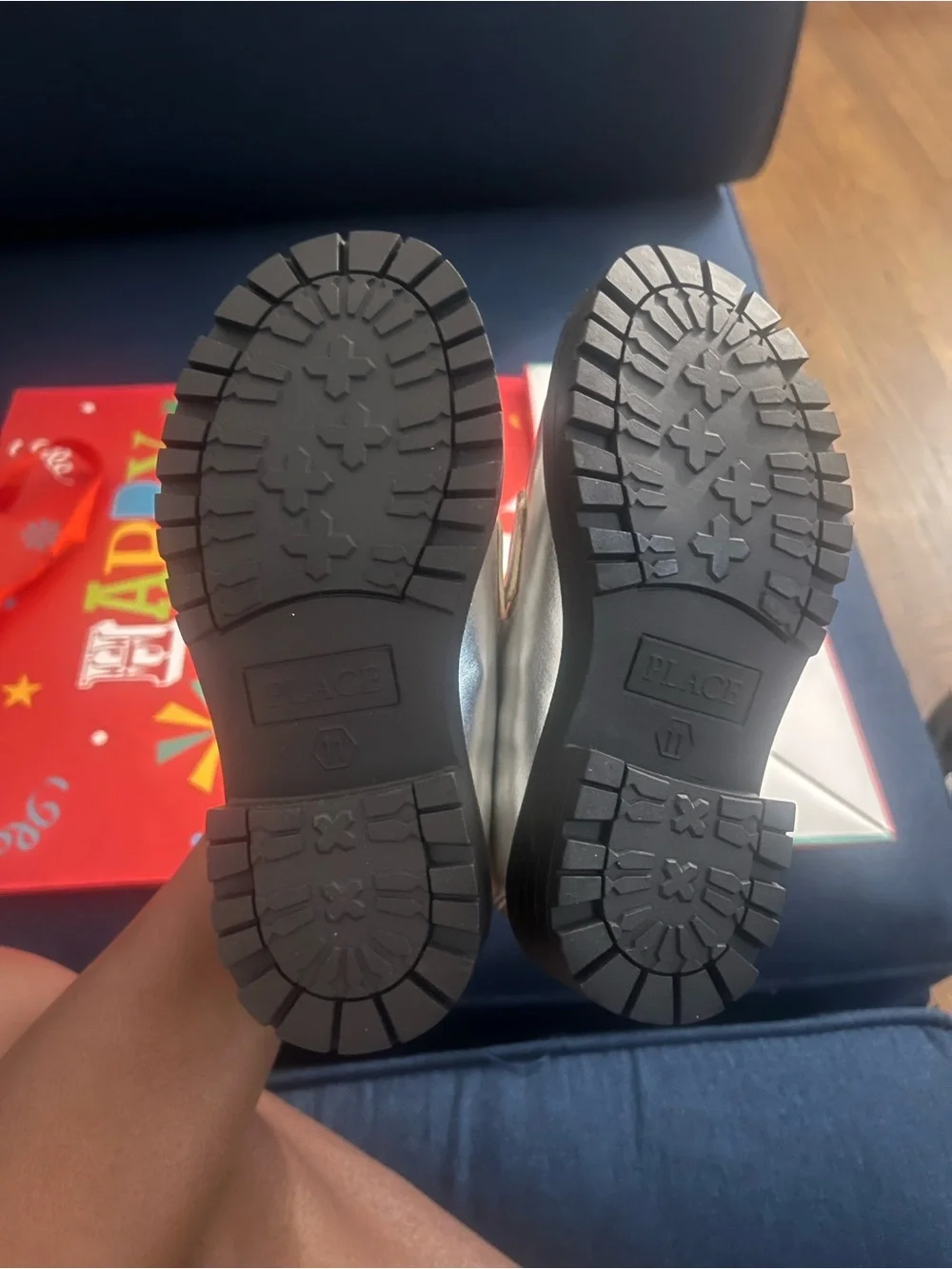 The Children's Place Metallic Silver Girls' Penny Loafers